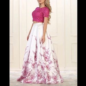 Robe de bal Fushia et blanche / prom dress / Bridesmaid